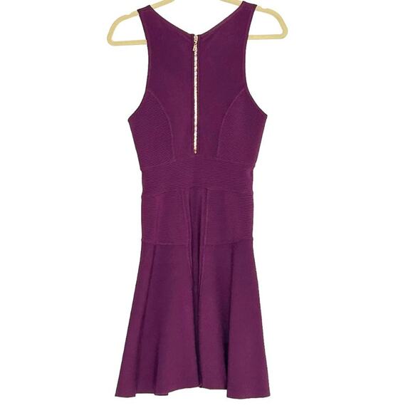 MILLY Plum Fit and Flare Stretch Dress P (XS) - Picture 2 of 11